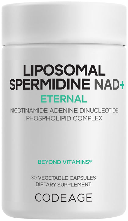 Codeage Liposomal Spermidine NAD+ 500mg supplement bottle front view