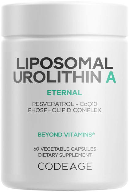 Codeage Liposomal Urolithin A 500mg capsules front view