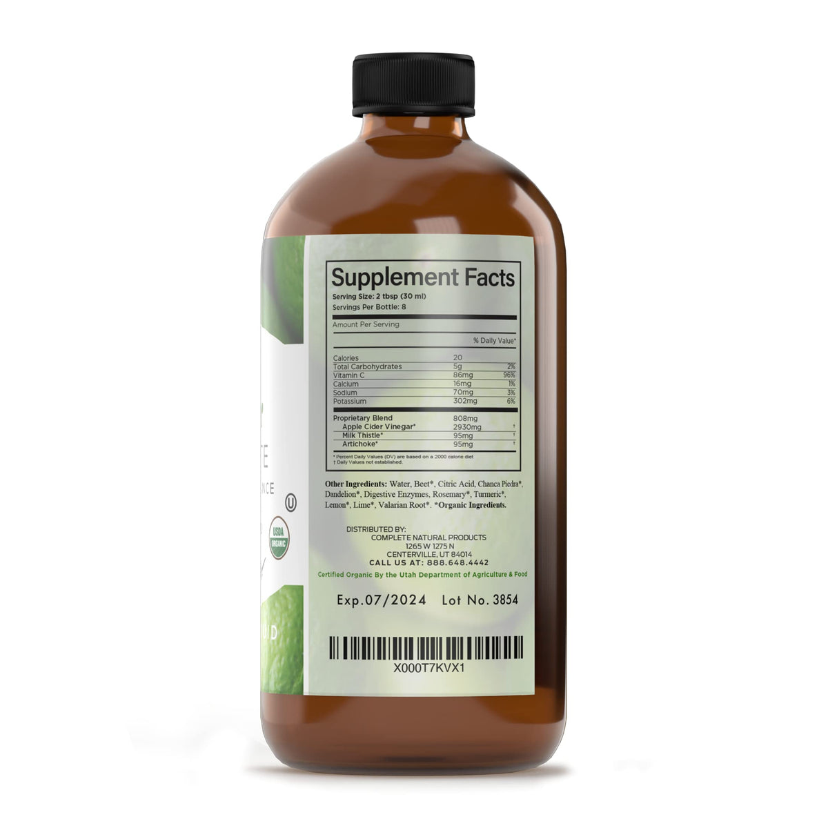 Complete Natural Products Liver Complete 8oz Organic Liquid Concentrate label close-up