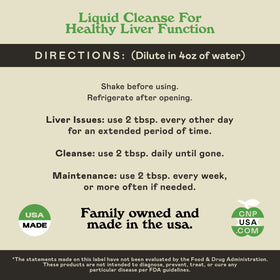 Complete Natural Products Liver Complete 8oz Organic Liquid Concentrate back view