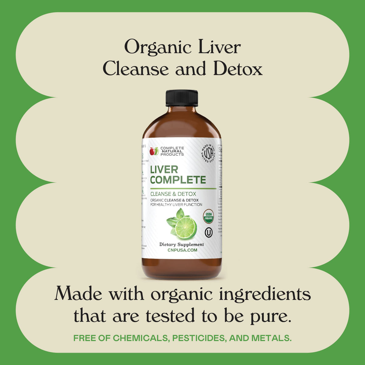 Complete Natural Products Liver Complete 8oz Organic Liquid Concentrate with fresh herbs