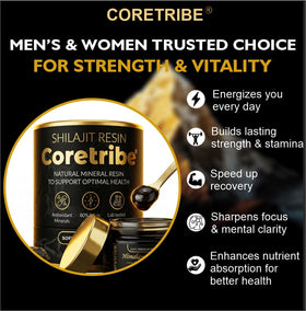 Coretribe Shilajit Resin 30g jar with double-seal packaging