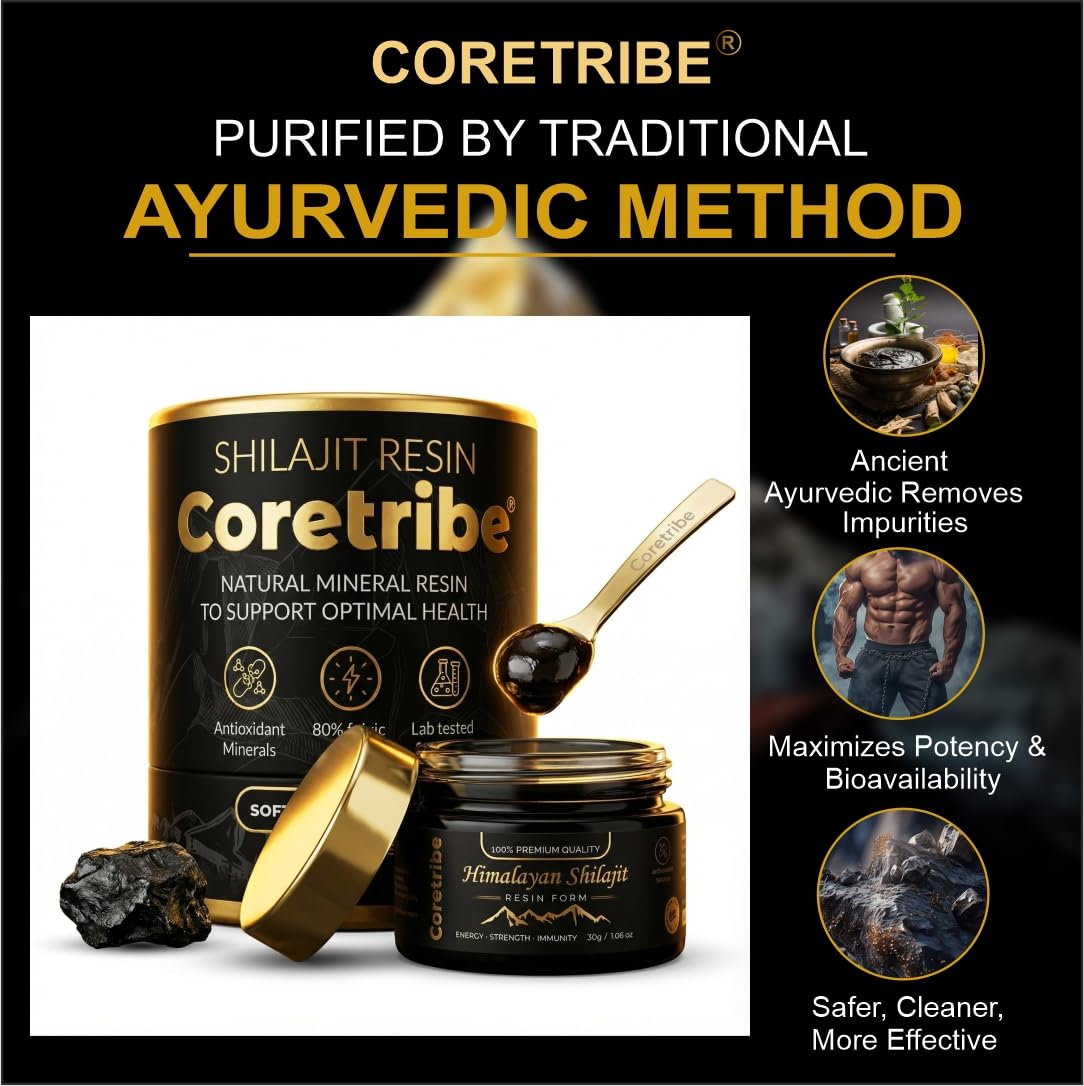 Coretribe Shilajit Resin 30g with Himalayan background