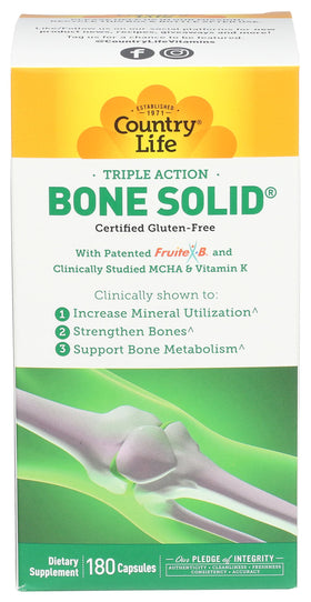 Country Life Bone Solid 180 Capsules front view