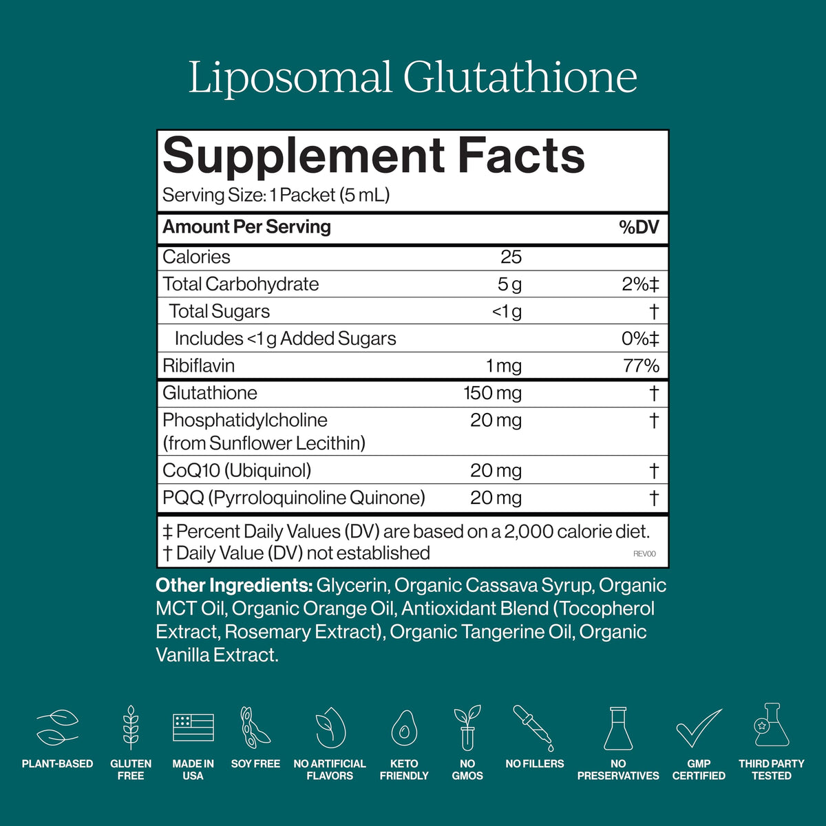 CYMBIOTIKA Liposomal Glutathione packet open with liquid inside