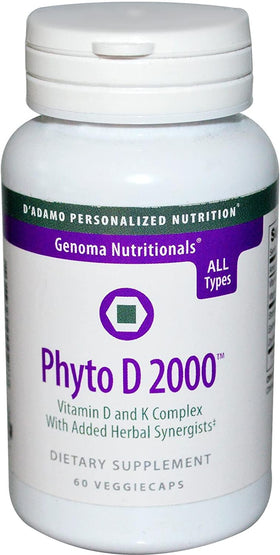 D'Adamo Phyto D 2000 60 vegetarian capsules front view
