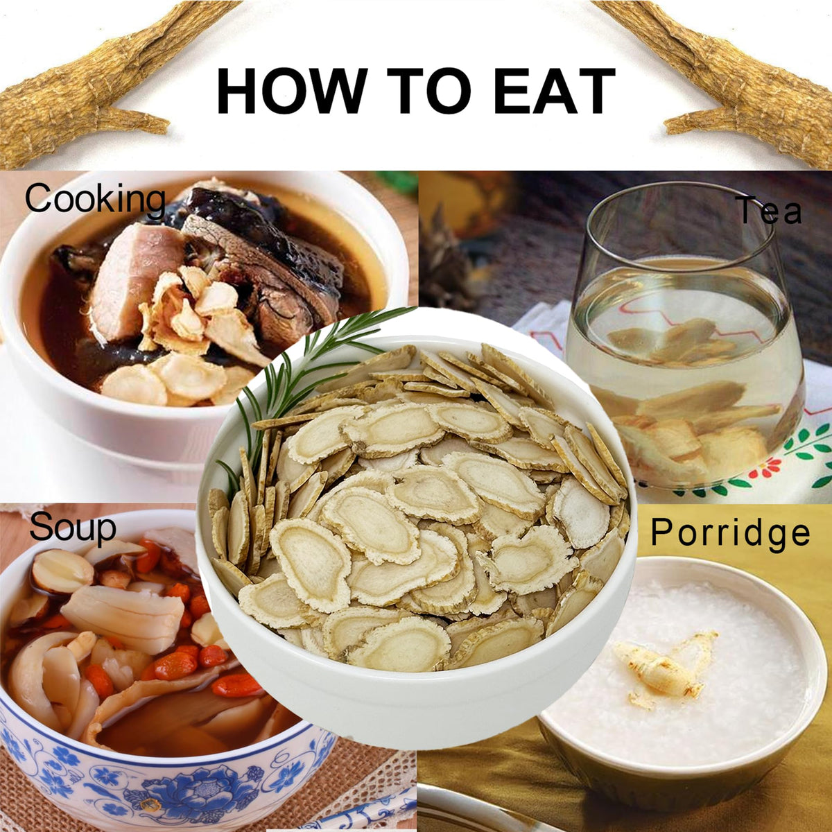 DABC OAK LAND American Ginseng Slices in a cup of tea