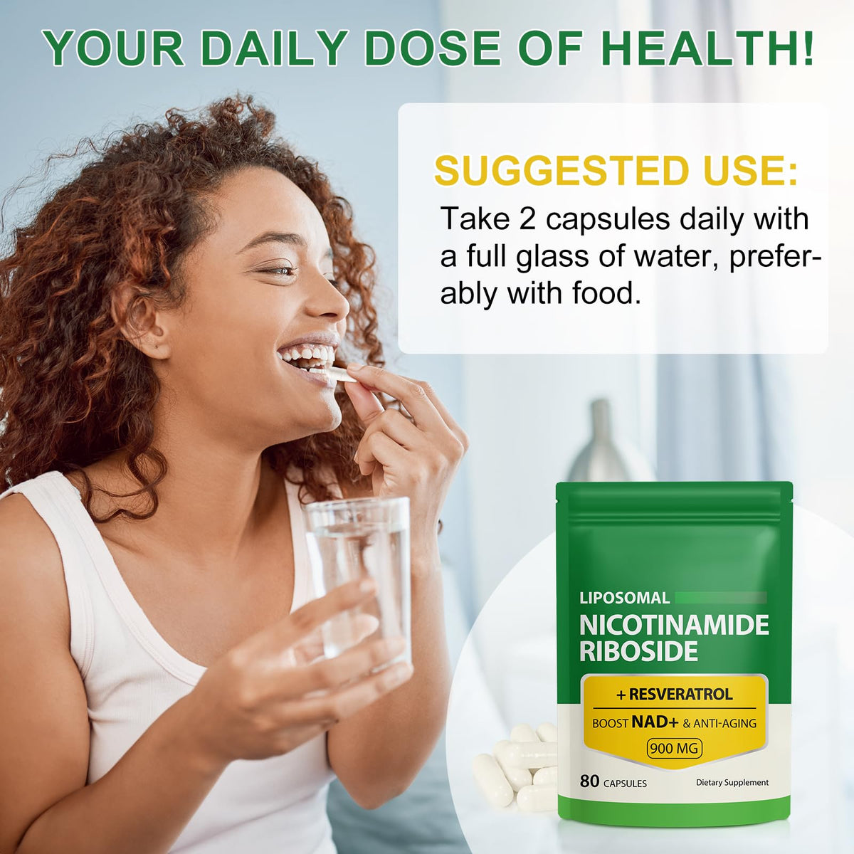 Daiasns NAD Supplement 900mg with measuring spoon