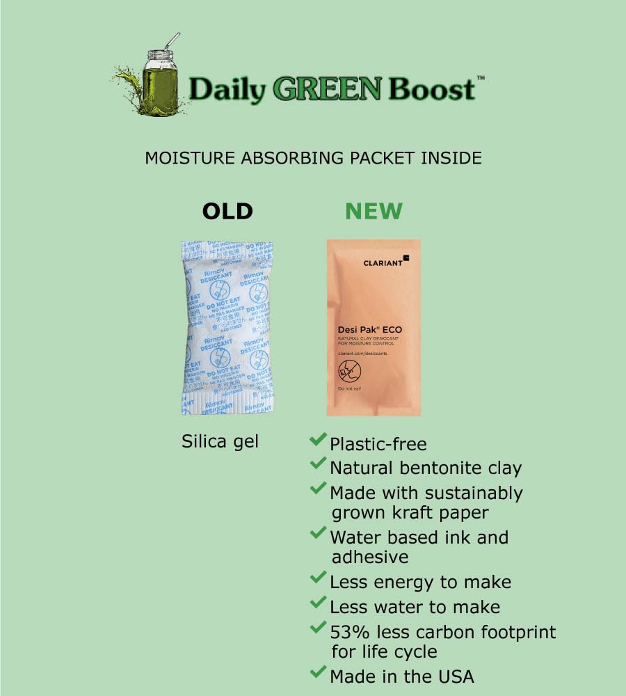 Daily Green support 8oz nutritional information chart