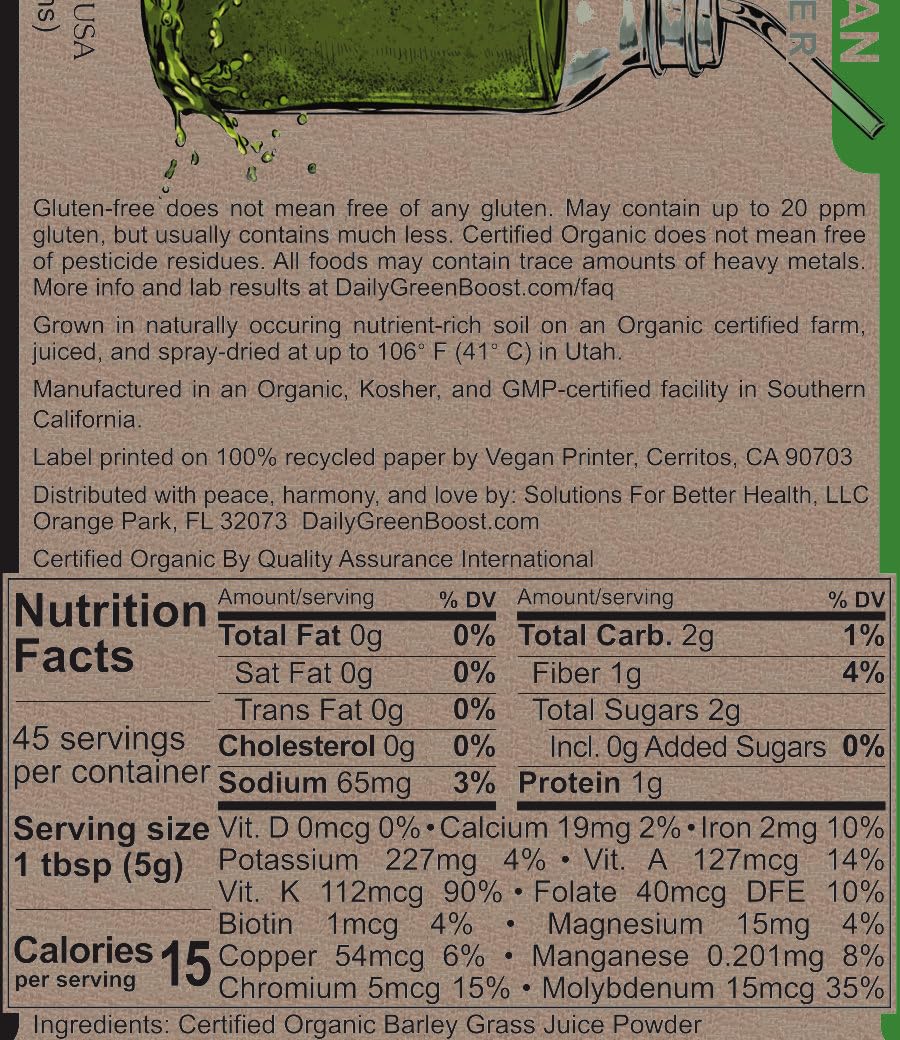 Daily Green support 8oz smoothie recipe with bananas