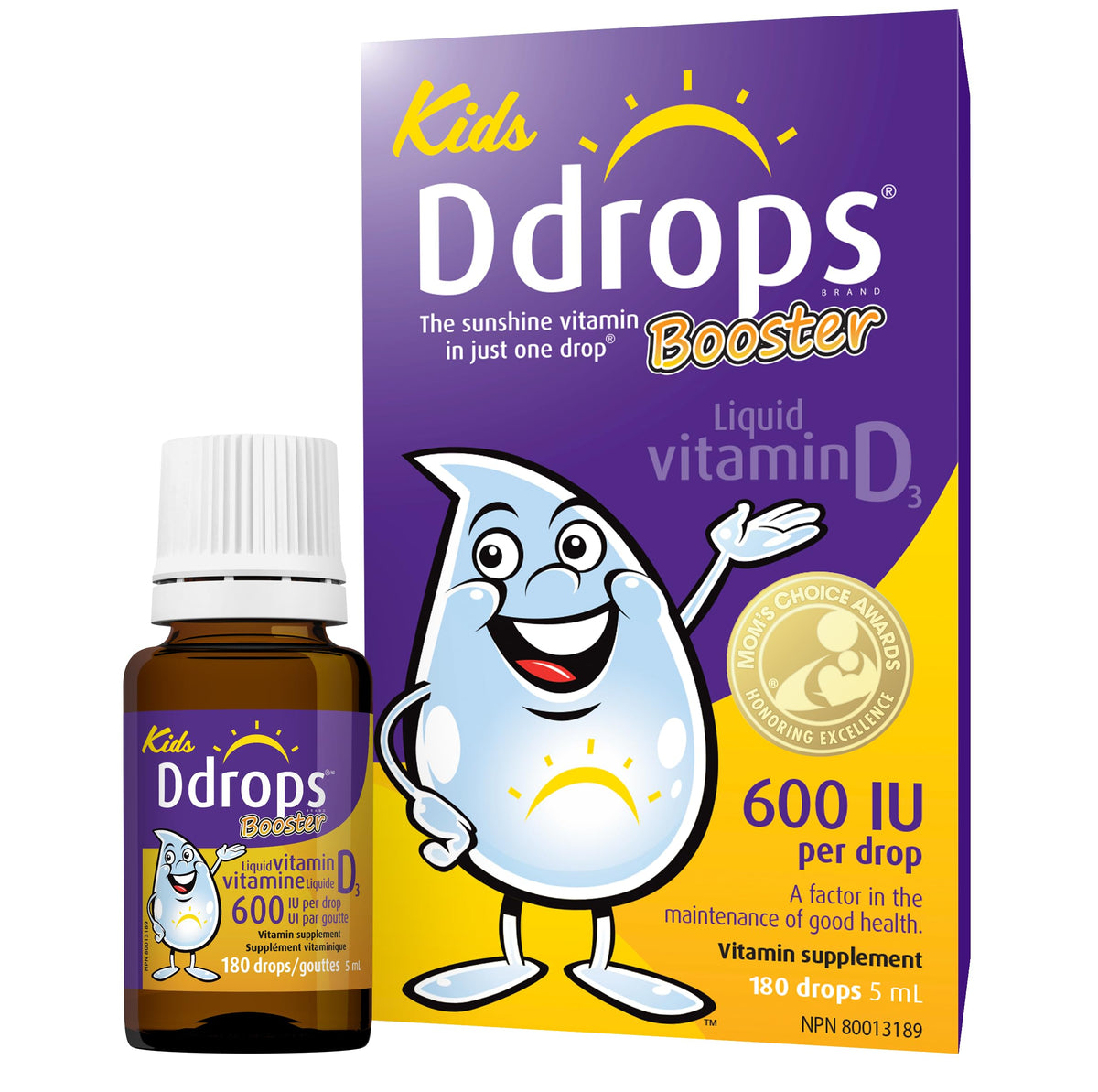 Ddrops support Liquid Vitamin D 600IU 5ml front view