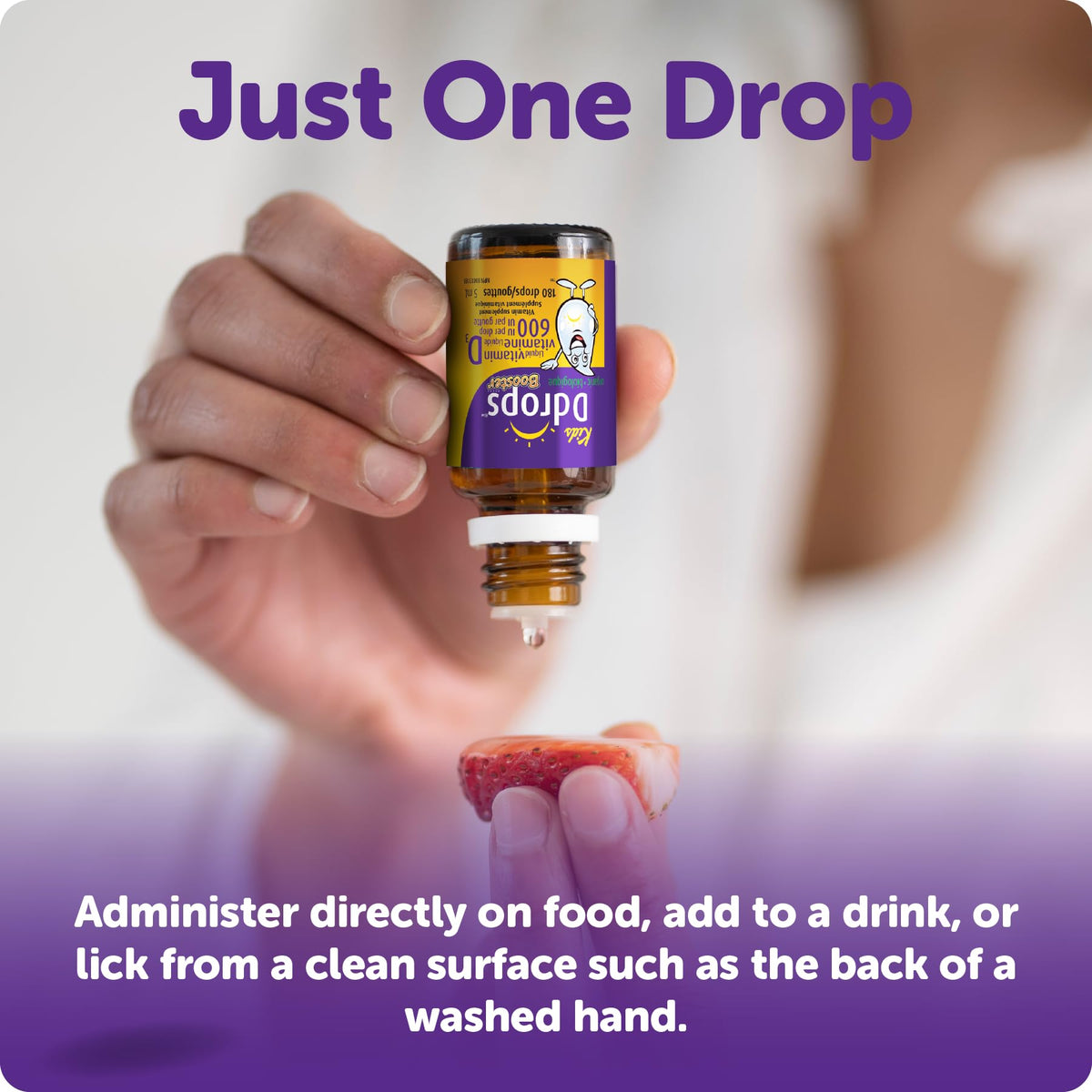 Ddrops support Liquid Vitamin D 600IU 5ml side view