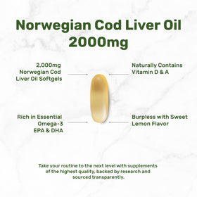 DEAL SUPPLEMENT Cod Liver Oil 240 softgels bottle side view