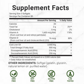 DEAL SUPPLEMENT Cod Liver Oil softgels with lemon flavour