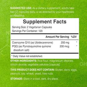 DEAL SUPPLEMENT CoQ10 200mg with PQQ bottle side view