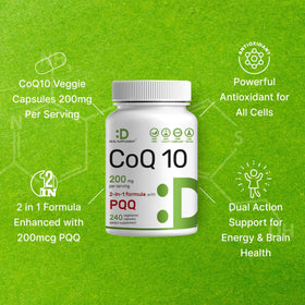 DEAL SUPPLEMENT CoQ10 200mg with PQQ nutritional information