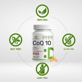 DEAL SUPPLEMENT CoQ10 200mg with PQQ veggie capsules close-up