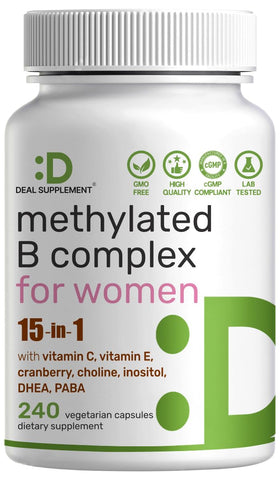 DEAL SUPPLEMENT Methylated B Complex 240 vegetarian capsules front view