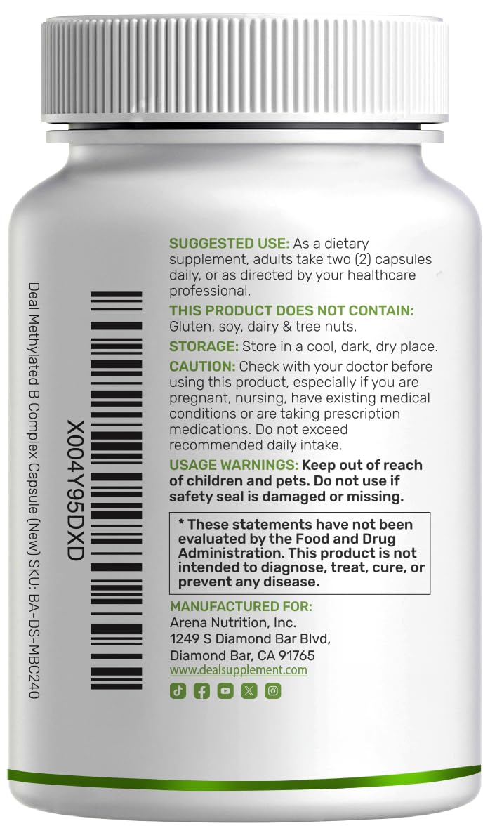 DEAL SUPPLEMENT Methylated B Complex capsules in a hand