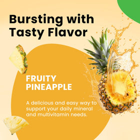 dilib Iron Gummies with a fresh pineapple