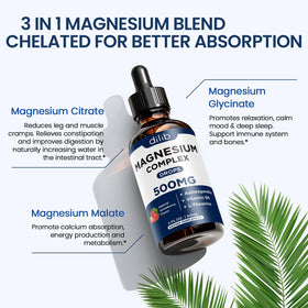 dilib Magnesium Glycinate Liquid Drops 500mg bottle with dropper