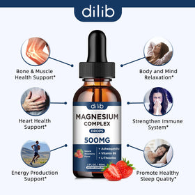 dilib Magnesium Glycinate Liquid Drops 500mg side view