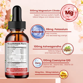 dilib Potassium Magnesium Citrate Supplement 500mg liquid drops side view