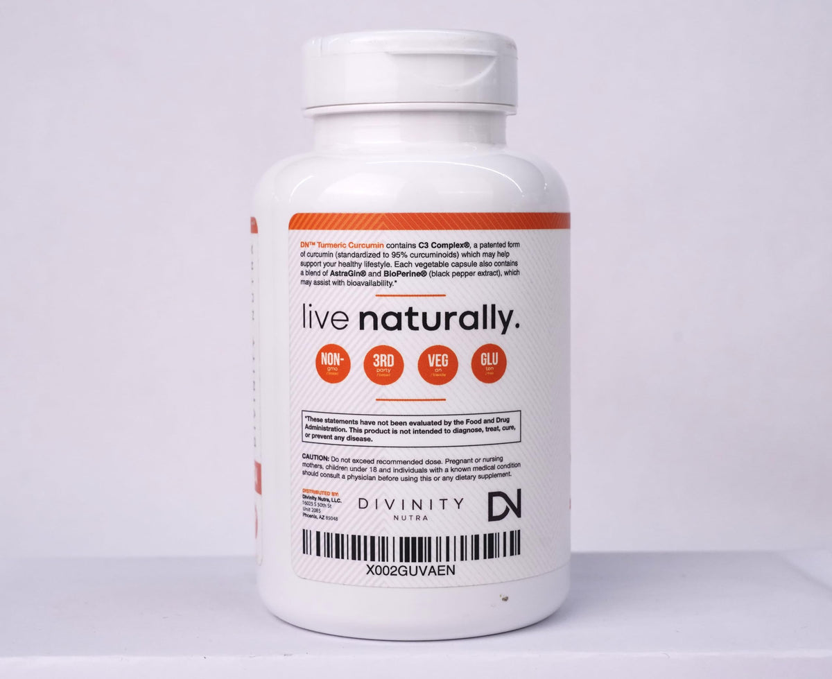 Divinity Nutra Turmeric Curcumin 1400mg in a lifestyle setting