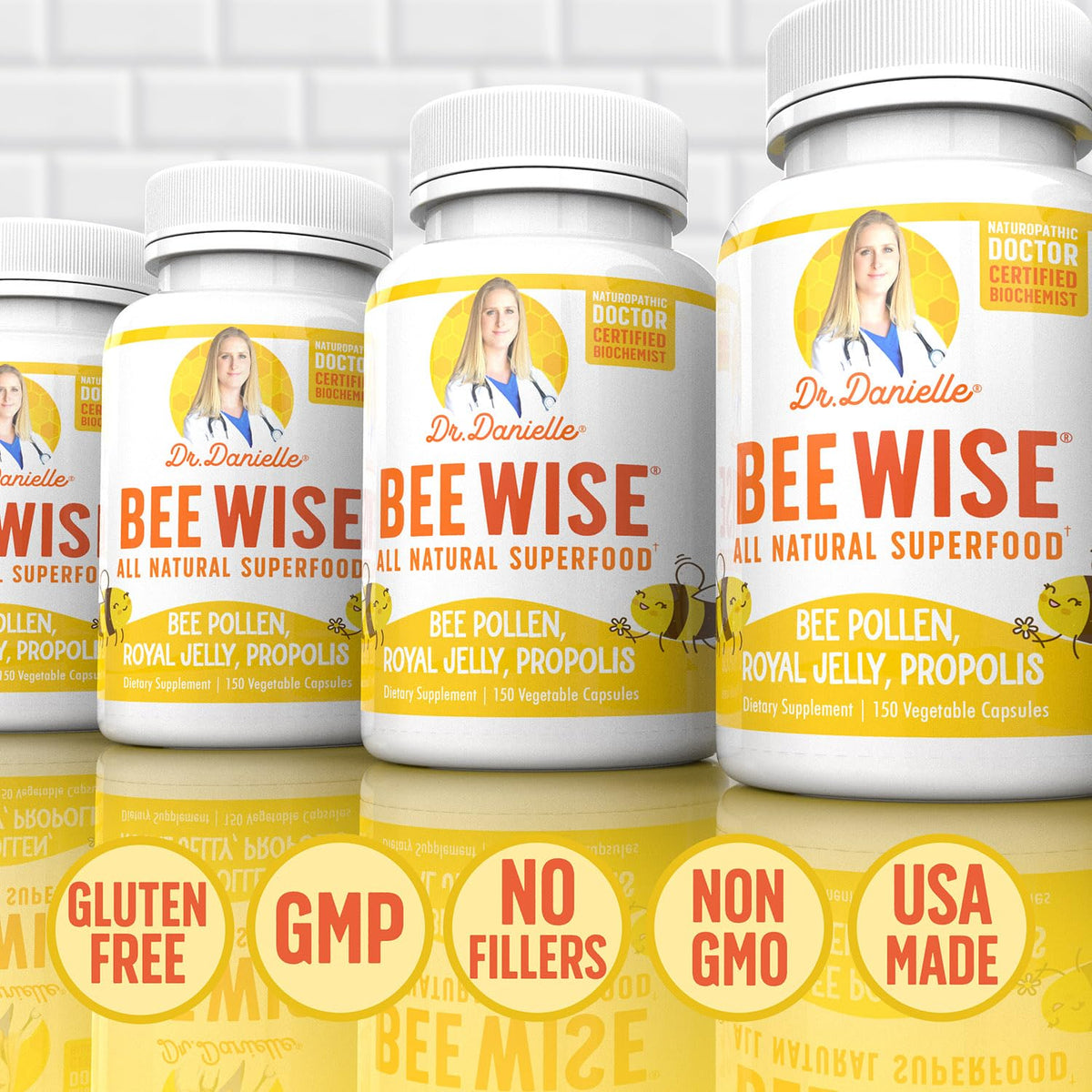 Doctor Danielle Bee Wise Bee Pollen Supplement packaging