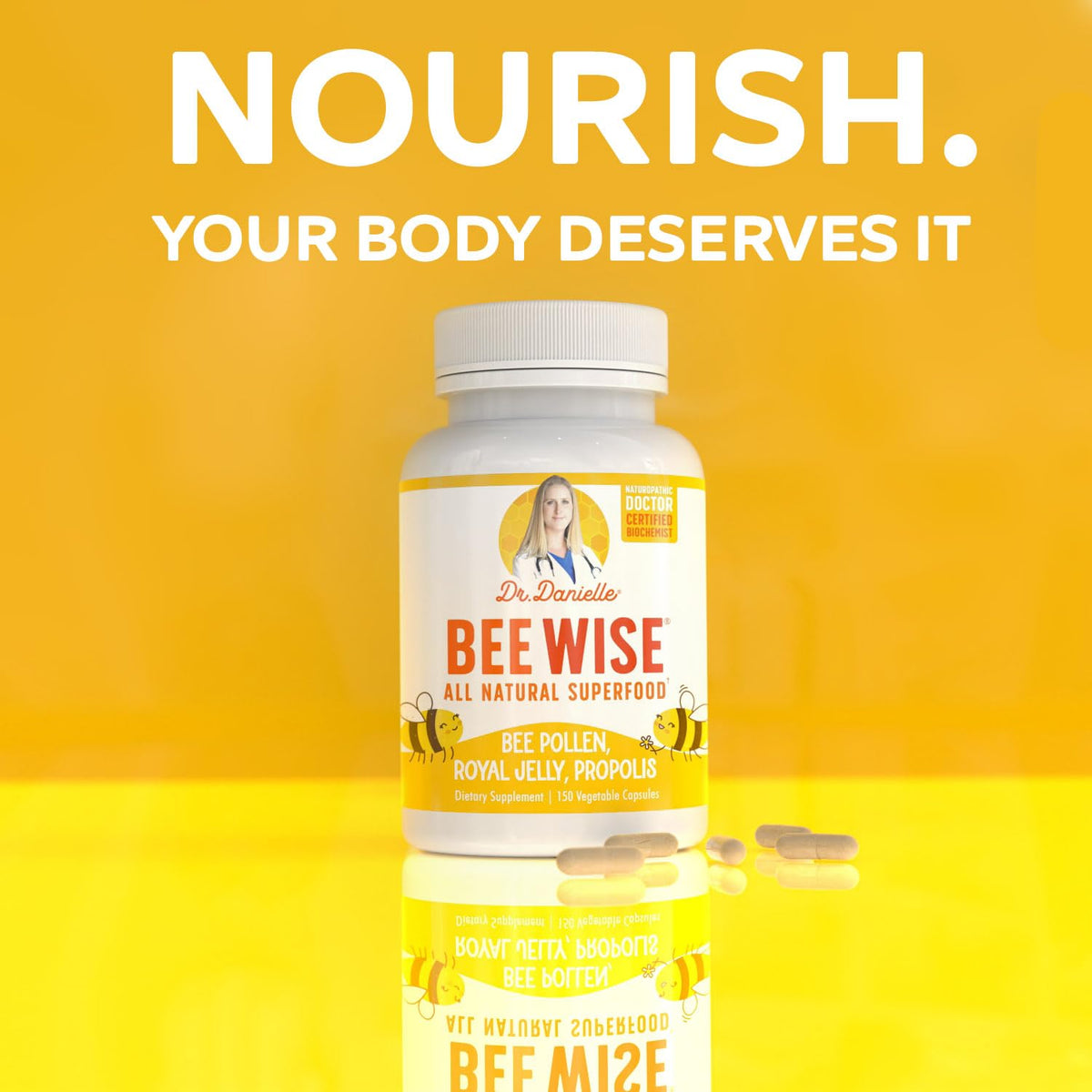 Doctor Danielle Bee Wise Bee Pollen Supplement side view