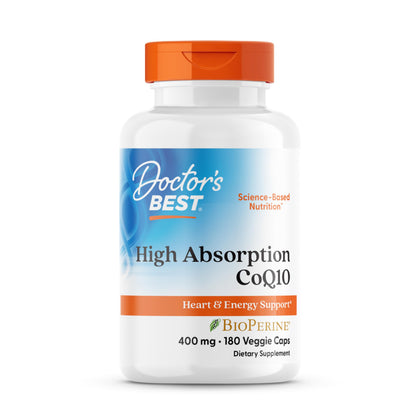Doctor's BEST CoQ10 400mg with BioPerine 180 Veg Capsules front view
