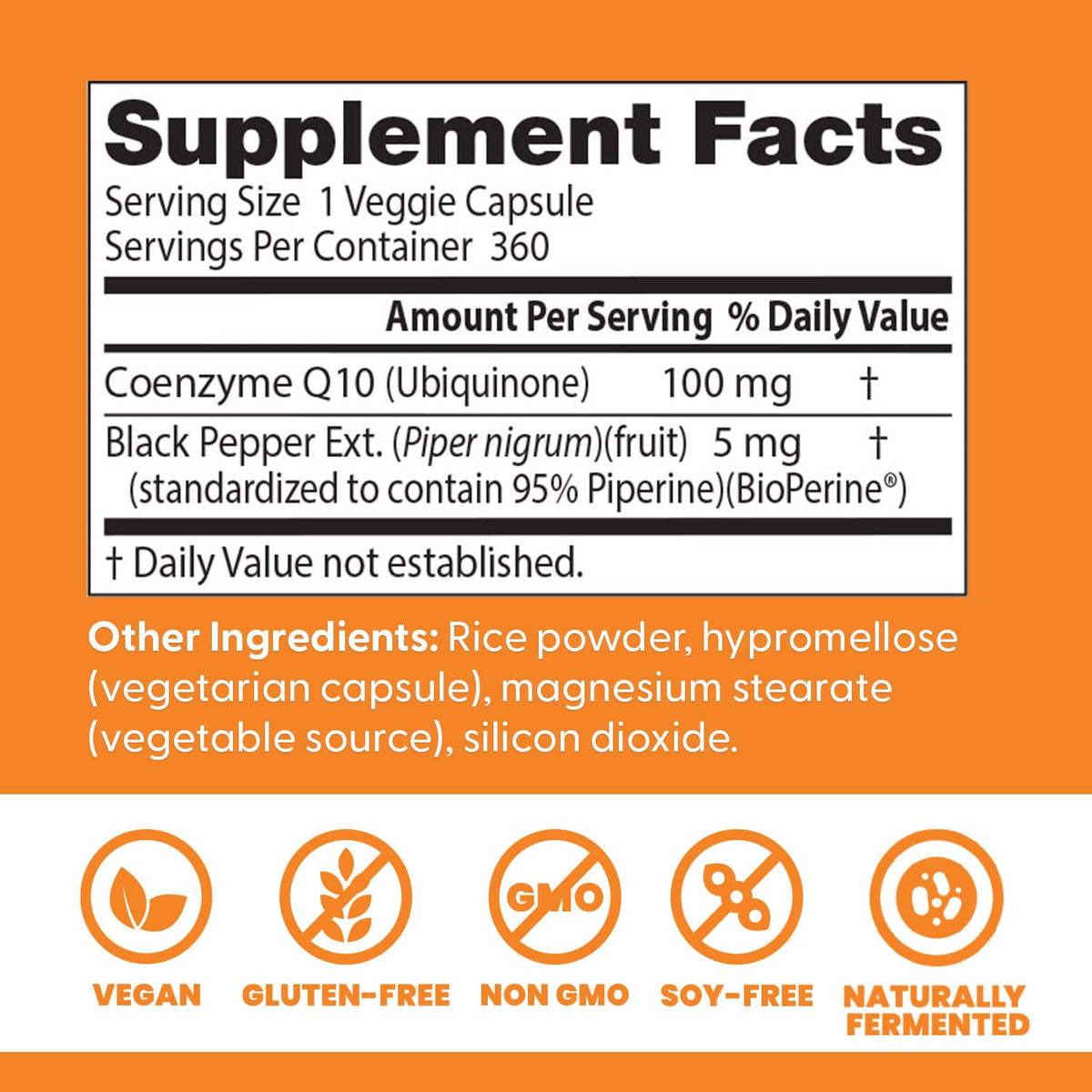 Doctor's BEST CoQ10 Supplement 100mg side view of bottle