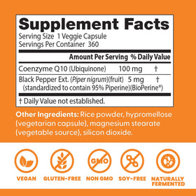 Doctor's BEST CoQ10 Supplement 100mg side view of bottle