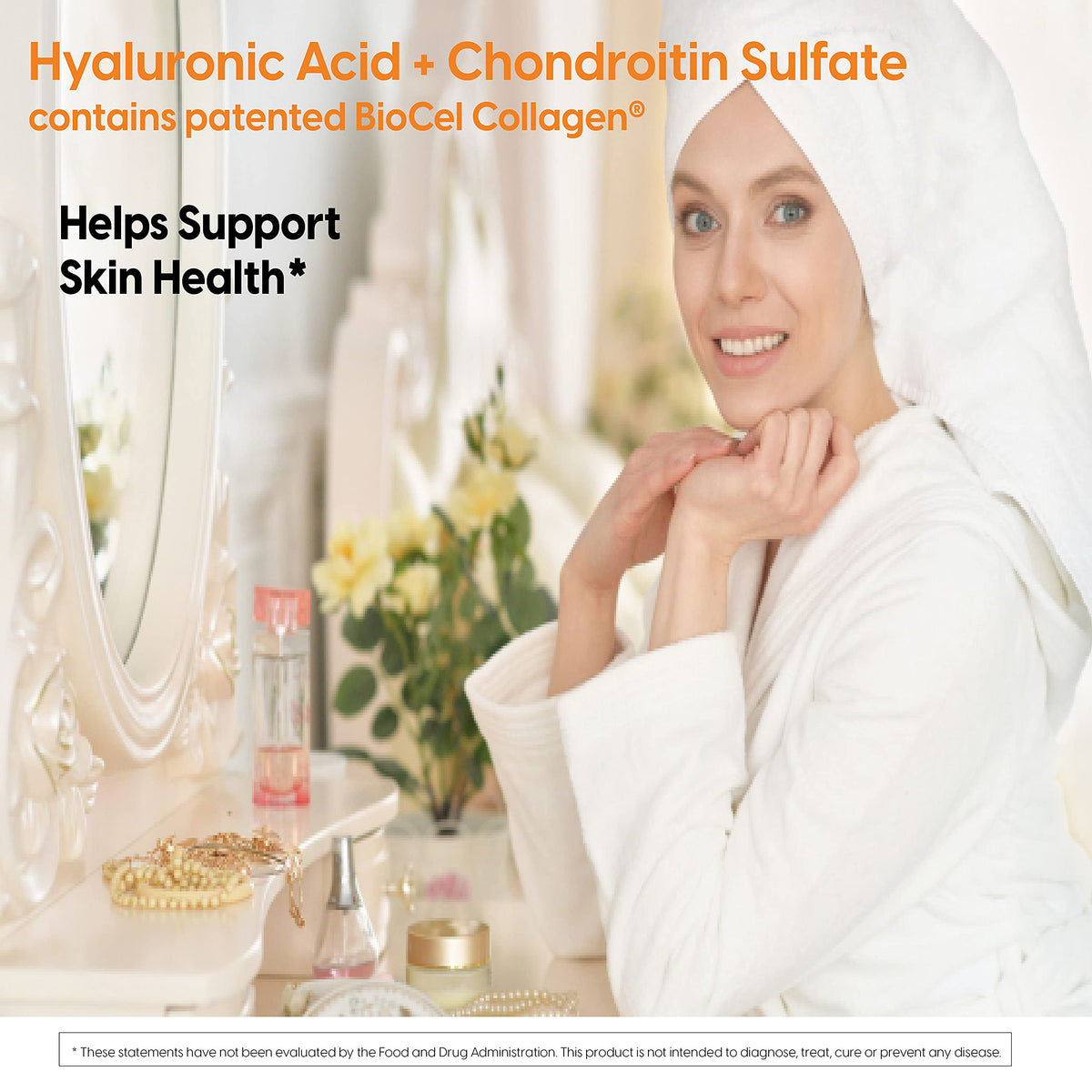 Doctor's BEST Hyaluronic Acid with Chondroitin Sulfate tablets on a wooden surface