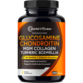 Doctor's Recipes Glucosamine Chondroitin MSM Turmeric 240 Tablets front view