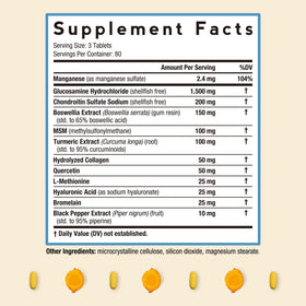 Doctor's Recipes Glucosamine Chondroitin MSM Turmeric 240 Tablets side view