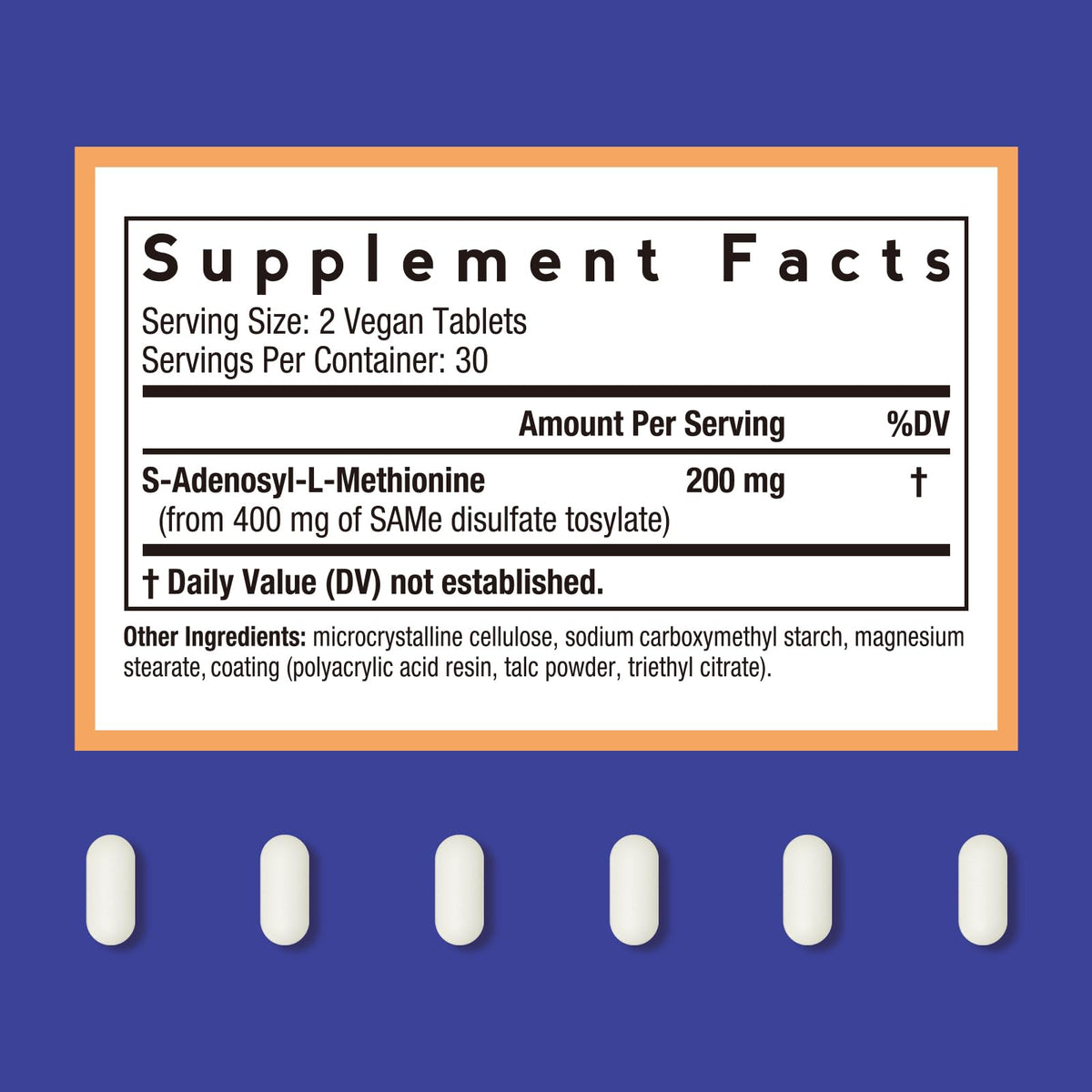 Doctor's Recipes SAM-e 200 mg tablet bottle side view