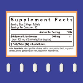 Doctor's Recipes SAM-e 200 mg tablet bottle side view