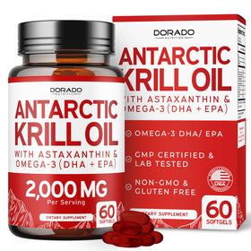 DORADO NUTRITION Antarctic Krill Oil Supplement 2000mg 60 Softgels front view