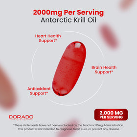 DORADO NUTRITION Antarctic Krill Oil Supplement with softgel close-up