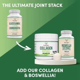 Double Wood Glucosamine Chondroitin supplement bottle side view
