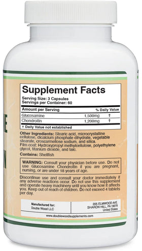 Double Wood Glucosamine Chondroitin tablets close-up
