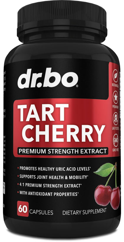 DR. BO Tart Cherry Extract Capsules 60 count front view