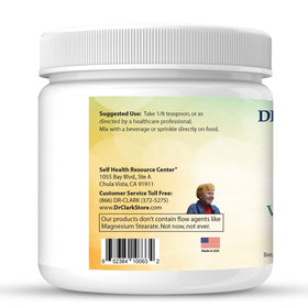 Dr Clark Vitamin C Powder 454g side view showing packaging