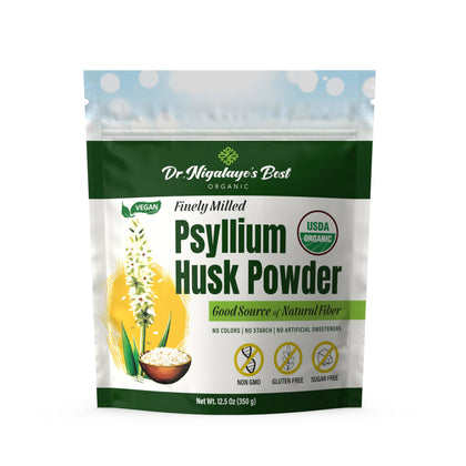 Dr. Nigalaye's Best Organic Psyllium Husk Powder 12.5 oz front view