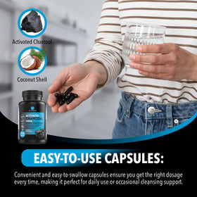 Dr. Robaina Activated Charcoal Capsules 1200 mg side view