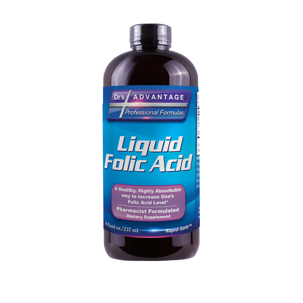 Dr's Advantage Liquid Folic Acid 800 MCG 8 oz. front view