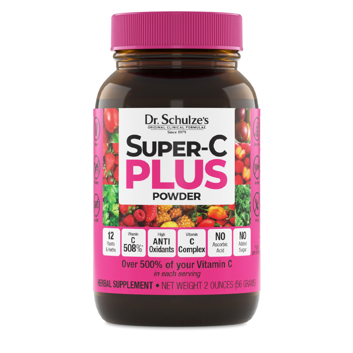 Dr. Schulze's Super-C Plus Vitamin C Supplement 2 oz front view