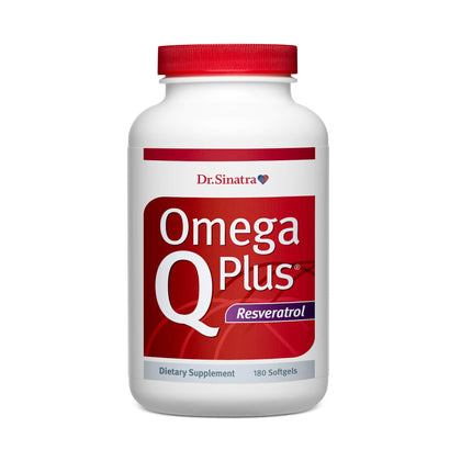 Dr. Sinatra Omega Q Plus Resveratrol 180 softgels front view