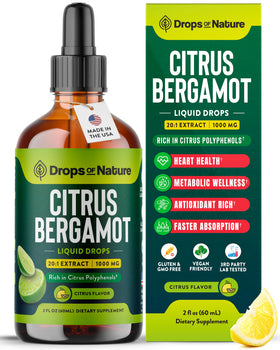 Drops Of Nature Citrus Bergamot Extract Liquid Supplement 60 mL front view
